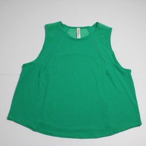 Lululemon Sleeveless Sculpt Cropped Tank Top Mesh Panels Jade Green 8